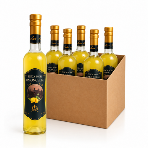 Pack de 6 botellas de Limoncello Finca Mori en caja kraft